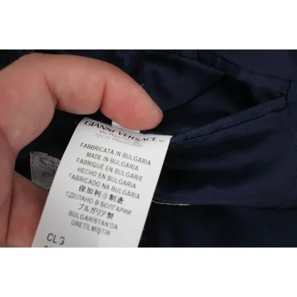 Versace Collection Sport Coat Mens 54/44 Single Breasted Blue Two Button cotton